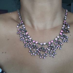 Set with earrings pink Vintage Style Women's Vinta